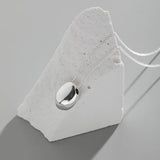 Geometric Egg-Shaped S925 Sterling Silver Pendant Necklace