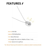 Geometric Egg-Shaped S925 Sterling Silver Pendant Necklace