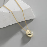 Geometric Egg-Shaped S925 Sterling Silver Pendant Necklace