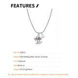 Real S925 Sterling Silver Zircon Spooky Wizard Hat Ghost Pendant