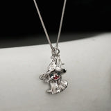 Real S925 Sterling Silver Zircon Spooky Wizard Hat Ghost Pendant