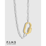 F.I.N.S INS Geometric Arc S925 Sterling Silver Necklace Clavicle Chain