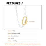 F.I.N.S INS Geometric Arc S925 Sterling Silver Necklace Clavicle Chain