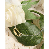 F.I.N.S INS Geometric Arc S925 Sterling Silver Necklace Clavicle Chain