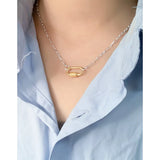 F.I.N.S INS Geometric Arc S925 Sterling Silver Necklace Clavicle Chain
