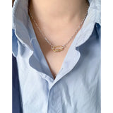 F.I.N.S INS Geometric Arc S925 Sterling Silver Necklace Clavicle Chain