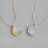 F.I.N.S INS S925 Moon Pendant Necklace Two-tone Clavicle Chain