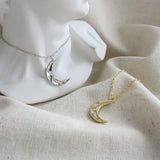 F.I.N.S INS S925 Moon Pendant Necklace Two-tone Clavicle Chain