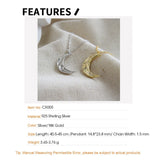 F.I.N.S INS S925 Moon Pendant Necklace Two-tone Clavicle Chain