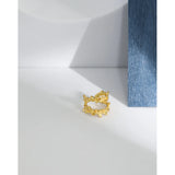 S925 Silver Ear Clip Double Layered Texture Ear Cuff