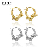 F.I.N.S Irregular Knotted Rattan S925 Silver Hoop Earrings