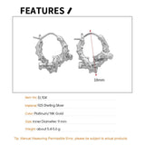 F.I.N.S Irregular Knotted Rattan S925 Silver Hoop Earrings