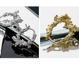 F.I.N.S Irregular Knotted Rattan S925 Silver Hoop Earrings