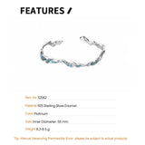 Irregular Mint Enamel Sterling Silver Bracelet