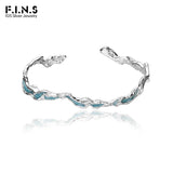 Irregular Mint Enamel Sterling Silver Bracelet