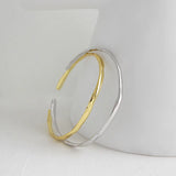 925 Sterling Silver Concave Open Ladies Bangles Bracelet
