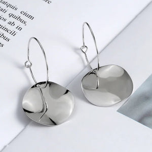 F.I.N.S Irregular Surface 925 Sterling Silver Dangle Earrings