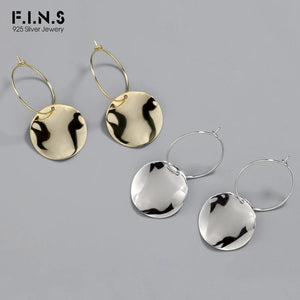 F.I.N.S Irregular Surface 925 Sterling Silver Dangle Earrings