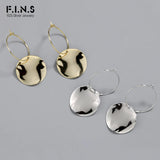 F.I.N.S Irregular Surface 925 Sterling Silver Dangle Earrings