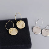 F.I.N.S Irregular Surface 925 Sterling Silver Dangle Earrings