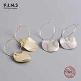 F.I.N.S Irregular Surface 925 Sterling Silver Dangle Earrings