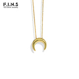 F.I.N.S 925 Silver Moon Pendant Necklace for Women
