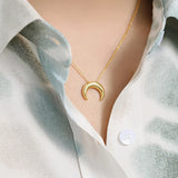 F.I.N.S 925 Silver Moon Pendant Necklace for Women
