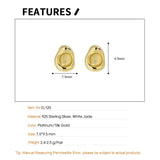 925 Silver Earrings w/ Chalcedony Stone - Minimalistic Piercing Jewelry
