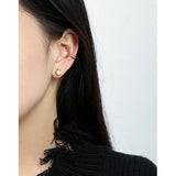 925 Silver Earrings w/ Chalcedony Stone - Minimalistic Piercing Jewelry