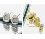 925 Silver Earrings w/ Chalcedony Stone - Minimalistic Piercing Jewelry