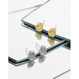 925 Silver Earrings w/ Chalcedony Stone - Minimalistic Piercing Jewelry