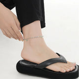 S925 Sterling Silver Stone Beads Pendant Anklet Enameled Bare Foot Bracelet
