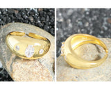 Geometric Arc Glossy Zircon Real S925 Silver Ring Stackable Smooth Resizable