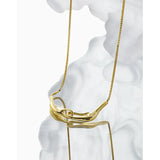 Irregular S925 Silver Pendant Box Chain Necklace