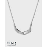 Irregular S925 Silver Pendant Box Chain Necklace