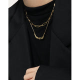 Irregular S925 Silver Pendant Box Chain Necklace