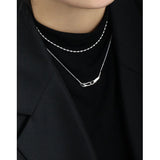 Irregular S925 Silver Pendant Box Chain Necklace