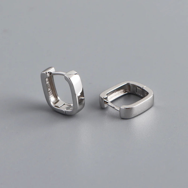 F.I.N.S Real S925 Sterling Silver Hoop Earrings for Women
