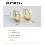 F.I.N.S Real S925 Sterling Silver Hoop Earrings for Women