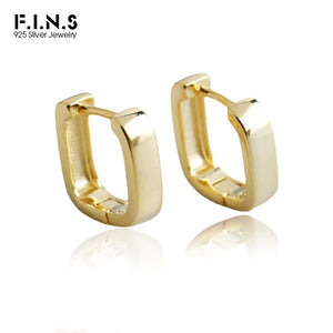 F.I.N.S Real S925 Sterling Silver Hoop Earrings for Women
