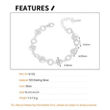 Heart-Shaped Hollow Circle Sterling Silver Bracelet