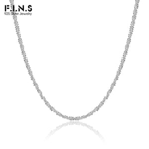 F.I.N.S Sparkling 2MM Cauliflower Chain Sterling Silver Necklace
