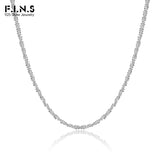 F.I.N.S Sparkling 2MM Cauliflower Chain Sterling Silver Necklace