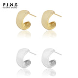 F.I.N.S INS Small C-Shaped S925 Silver Stud Earrings