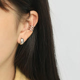 925 Silver Hoops Earrings Glossy Round Wide Small Ear Buckle 925 Jewelry