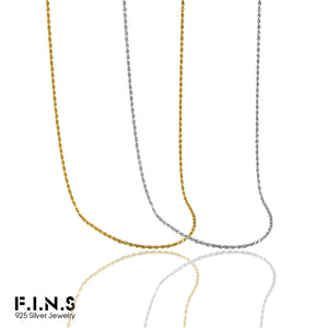 F.I.N.S Minimalist S925 Sterling Silver Twist Choker Necklace