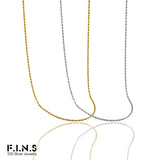 F.I.N.S Minimalist S925 Sterling Silver Twist Choker Necklace