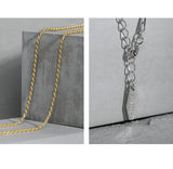 F.I.N.S Minimalist S925 Sterling Silver Twist Choker Necklace