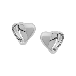 Geometric Heart-Shaped S925 Sterling Silver Earrings