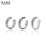F.I.N.S Mint Green S925 Enamel Round Hoops Clip Earrings
